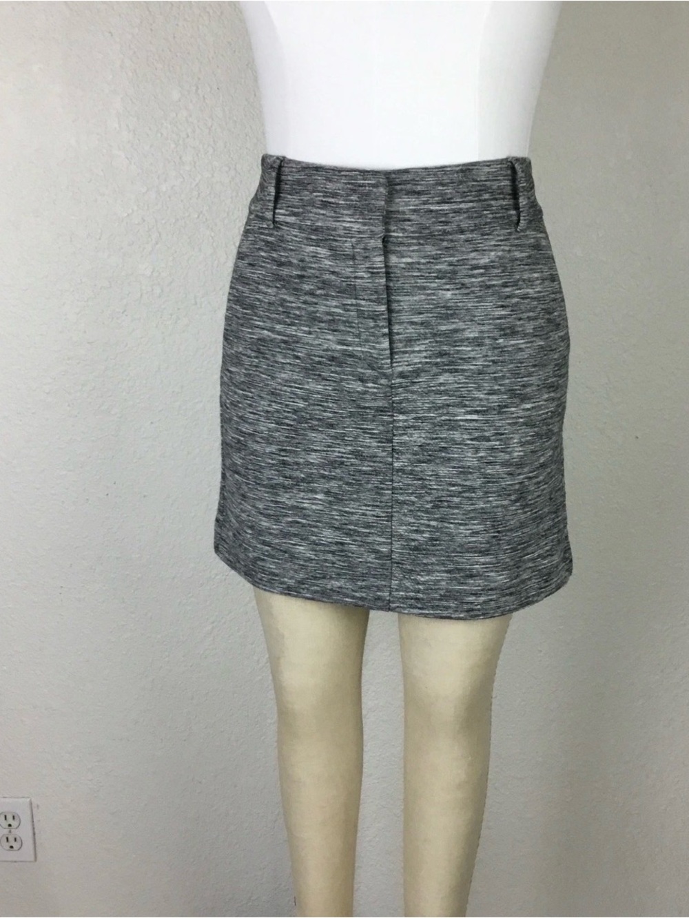 Women's Heather Gray Ponte Knit Mini Skirt